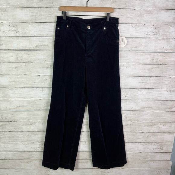 Staud Grayson Corduroy Wide Leg Pant Navy Size 8 - Picture 4 of 9